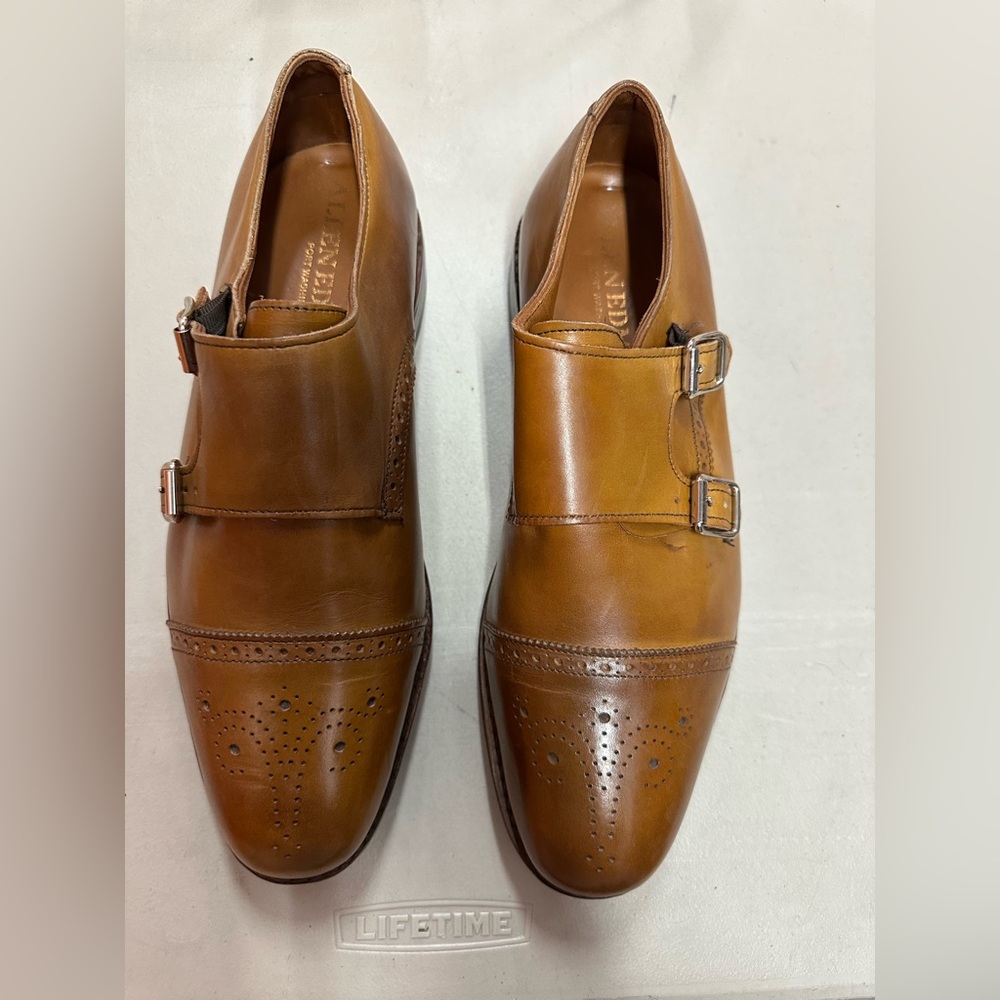 Allen Edmonds St John’s Brown Leather Double Monk Strap Shoes size 7 D